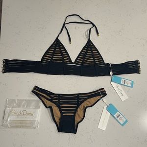 XL Beach Bunny Hard Summer two piece in black NWT